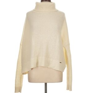 Abercrombie & Fitch Women's Oversized Cream Turtleneck Sweater In Size Large